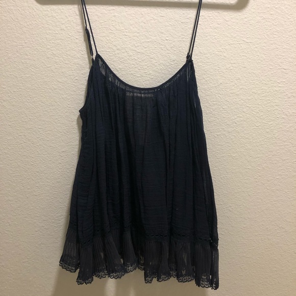 Free people navy spaghetti strap top - Picture 1 of 4